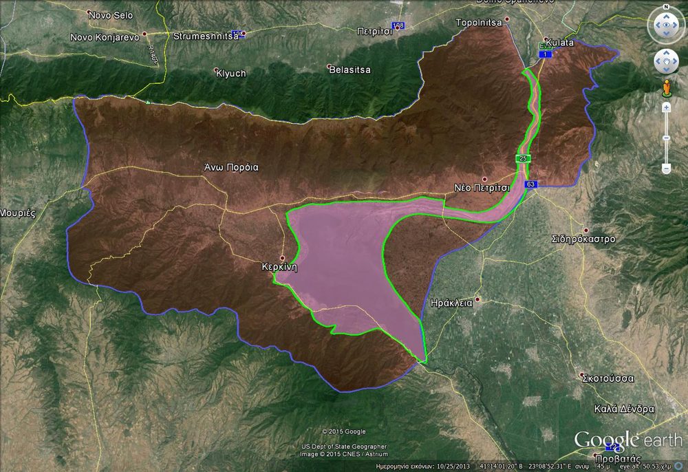 Boundaries of a Natura 2000 and Ramsar protected area